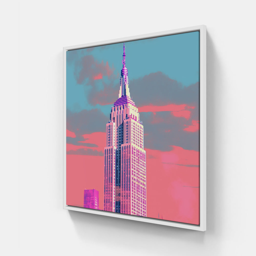 Stellar Skyline: NY-Canvas-artwall-20x20 cm-White-Artwall