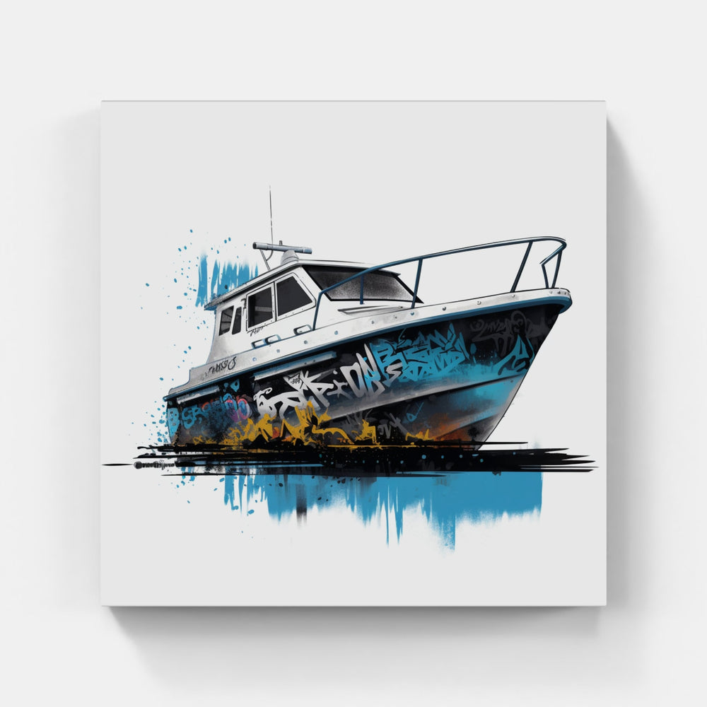 Serene Sail Away Boat Reflections-Canvas-artwall-Artwall