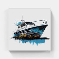 Serene Sail Away Boat Reflections-Canvas-artwall-Artwall