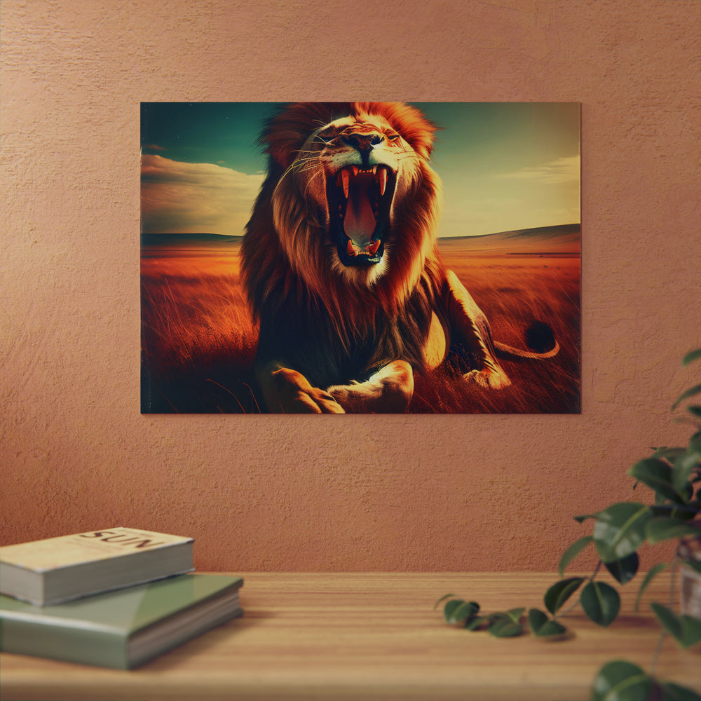 Lion rugit - Tableau aluminium