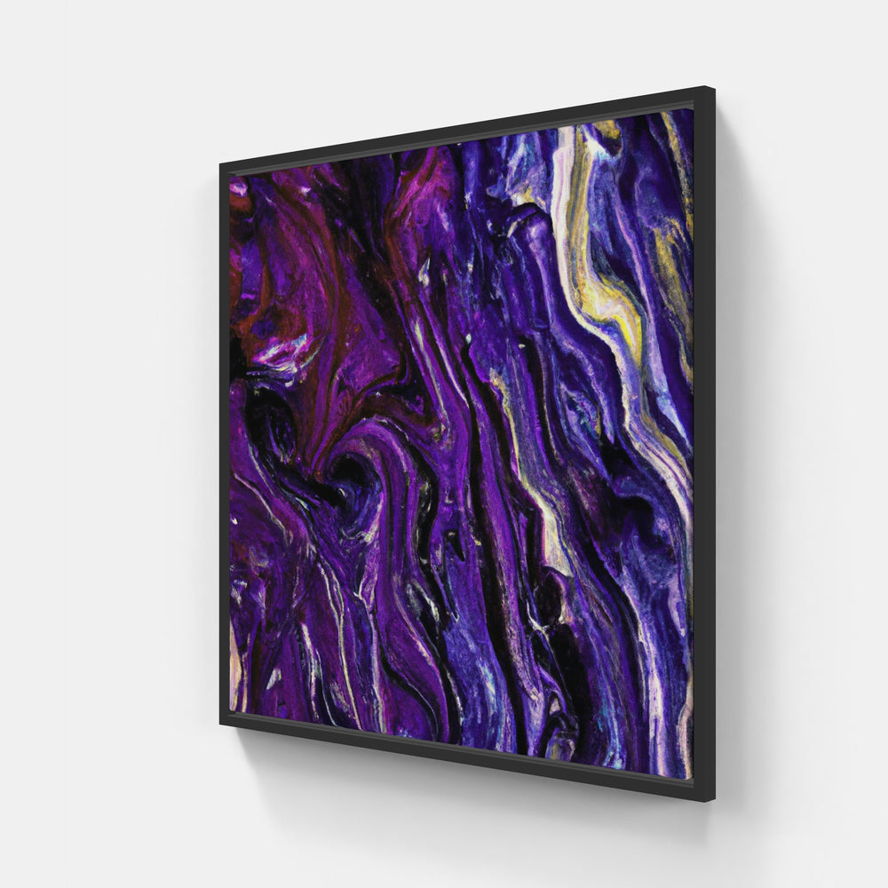 Purple on time flowers-Canvas-artwall-20x20 cm-Black-Artwall