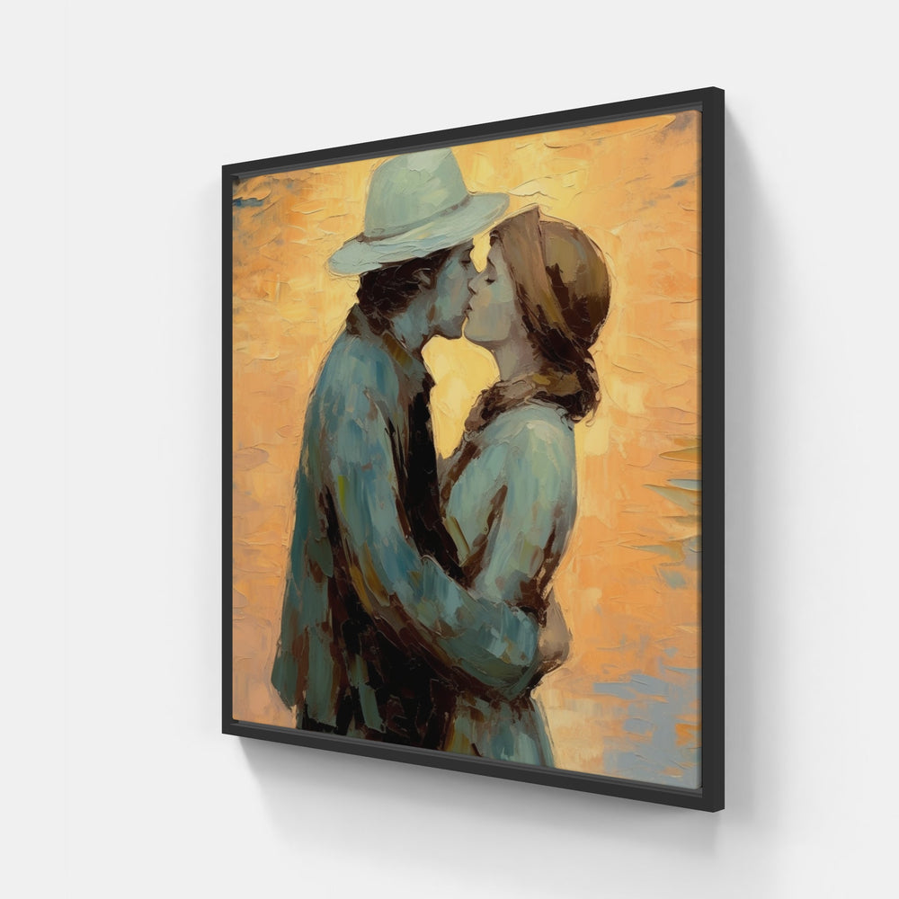 Romantic Emotion Devotion Love-Canvas-artwall-20x20 cm-Black-Artwall