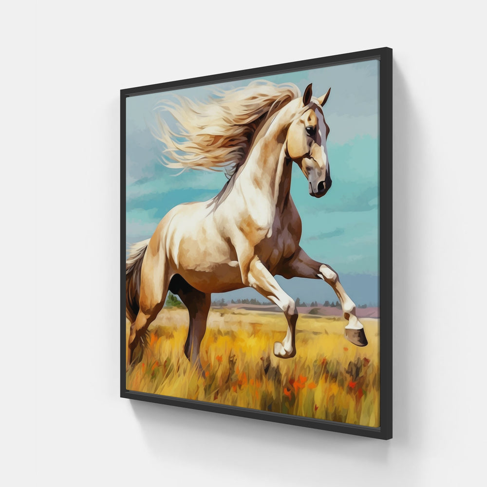 Gentle Horse Gaze-Canvas-artwall-20x20 cm-Black-Artwall