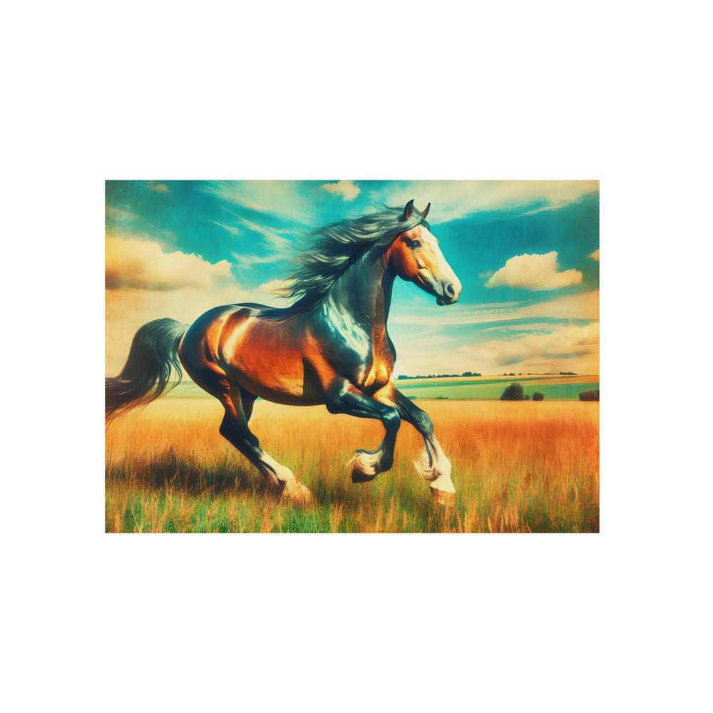 Cheval galope sautant- Tableau aluminium