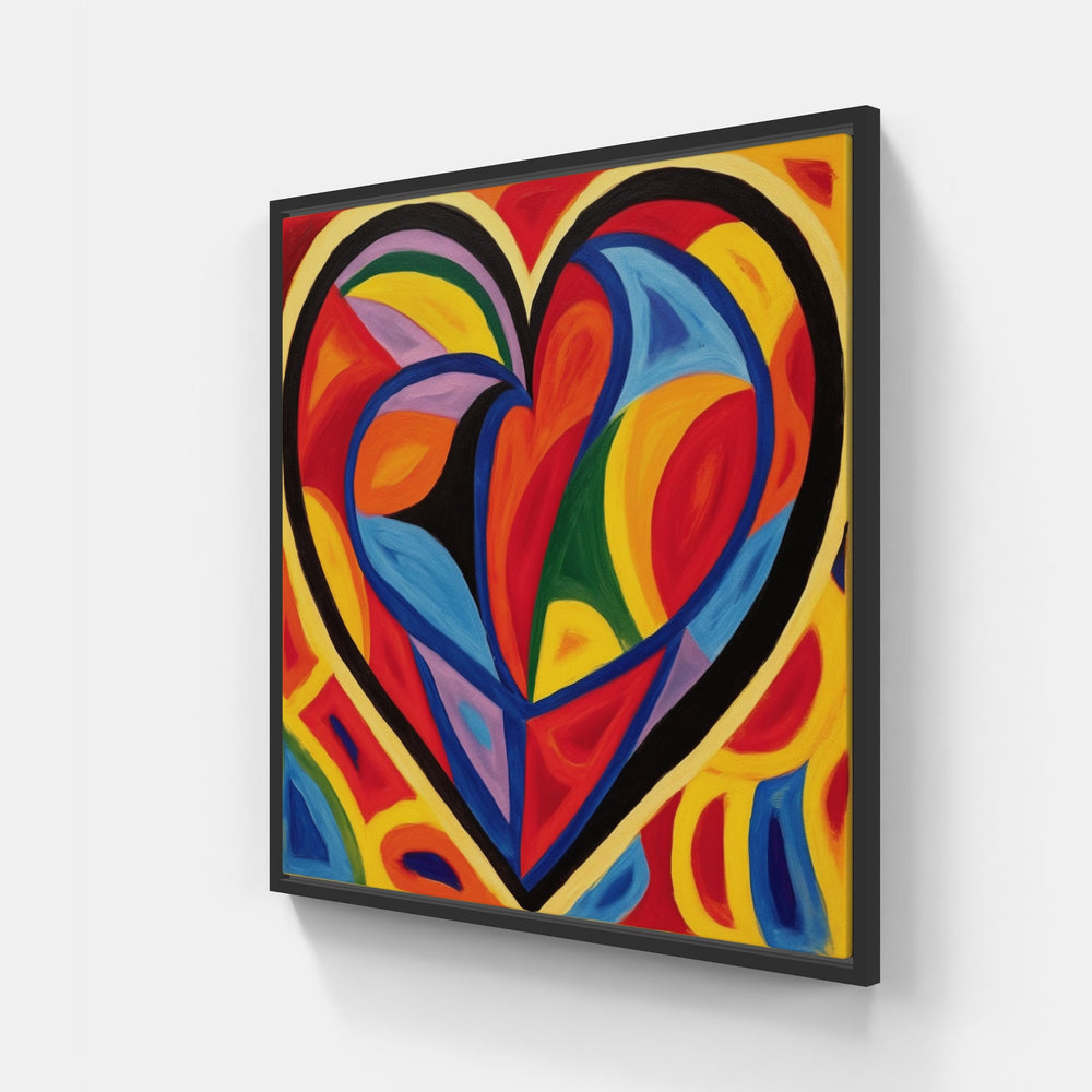 Heart's Eternal Embrace-Canvas-artwall-20x20 cm-Black-Artwall