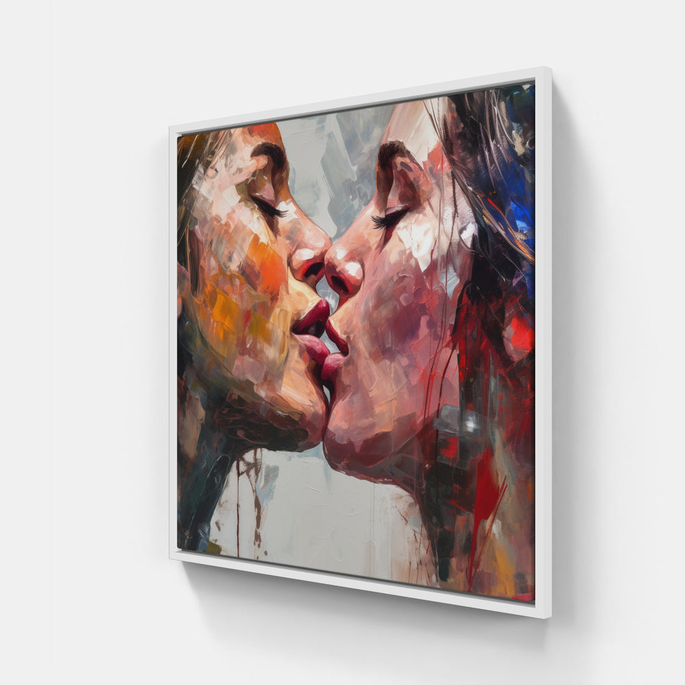 Tender Kiss Harmony Bliss-Canvas-artwall-20x20 cm-White-Artwall