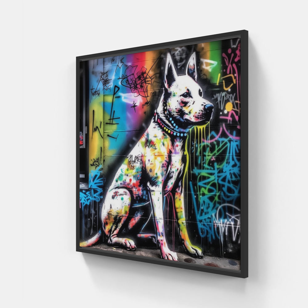 Dog Joy Love Peace-Canvas-artwall-20x20 cm-Black-Artwall