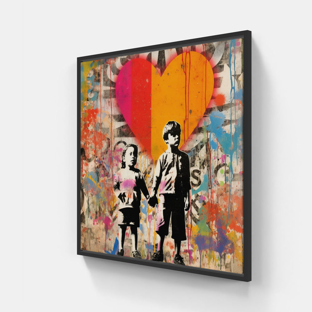 Hearts Enchanting Passion-Canvas-artwall-20x20 cm-Black-Artwall