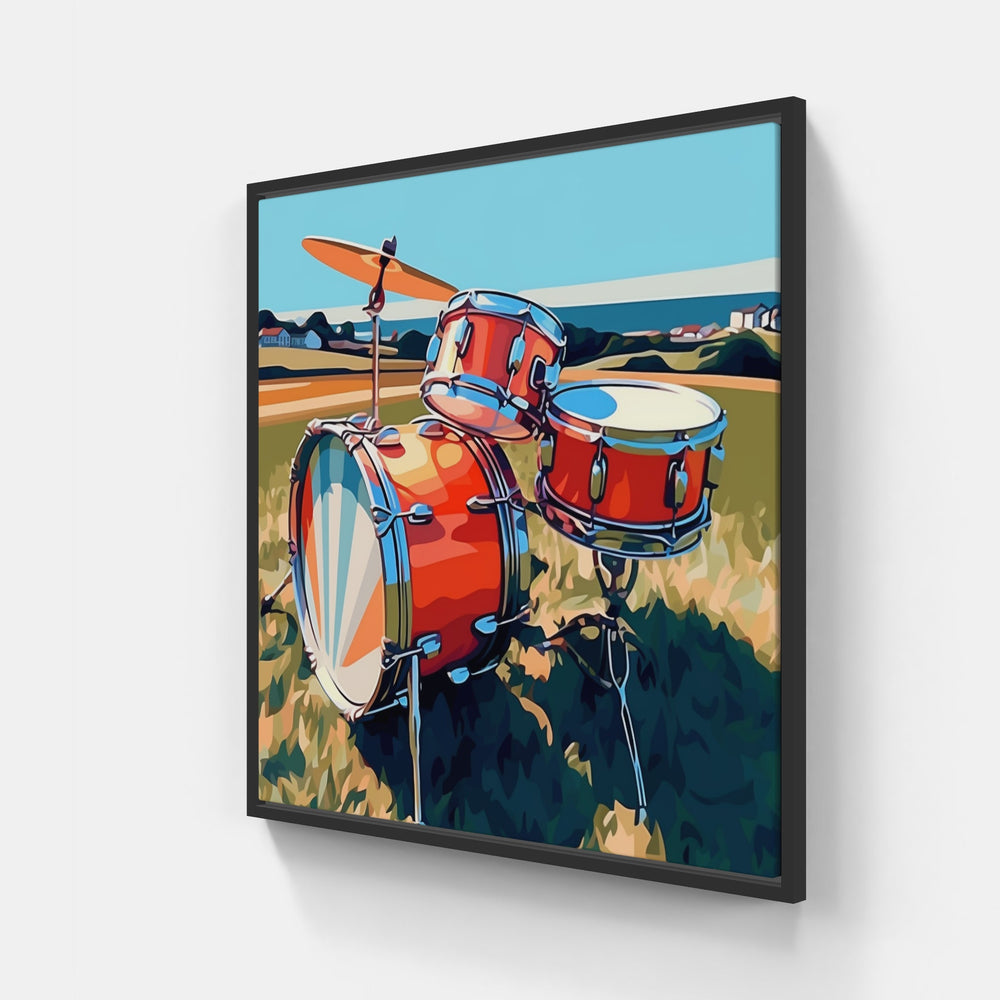 Dynamic Drum Beats-Canvas-artwall-20x20 cm-Black-Artwall