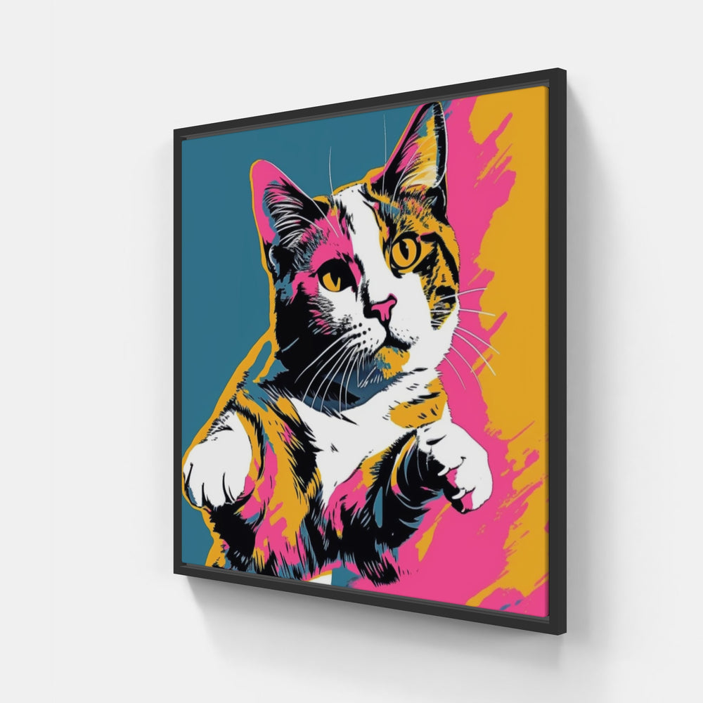 Cat nap purr joy-Canvas-artwall-20x20 cm-Black-Artwall