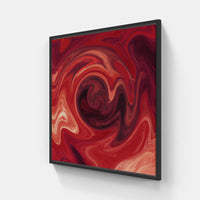 Red rosy blooms-Canvas-artwall-20x20 cm-Black-Artwall