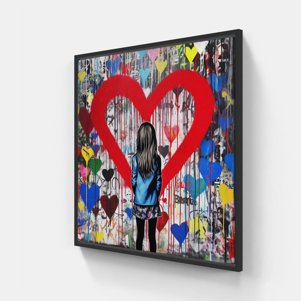 Heart's Eternal Devotion-Canvas-artwall-20x20 cm-Black-Artwall