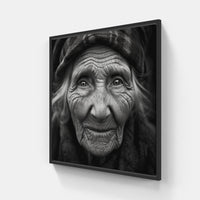 Wrinkled Smiles-Canvas-artwall-20x20 cm-Black-Artwall