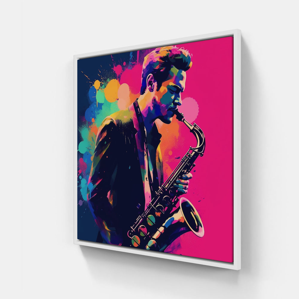 Enchanting Saxophone Melody-Canvas-artwall-20x20 cm-White-Artwall