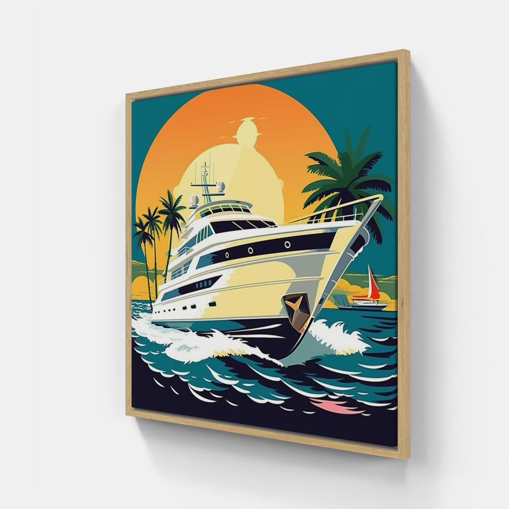 Sailing into Bliss Serene Yacht-Canvas-artwall-Artwall