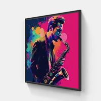 Enchanting Saxophone Melody-Canvas-artwall-20x20 cm-Black-Artwall