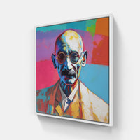 Gandhi Peace-Canvas-artwall-20x20 cm-White-Artwall