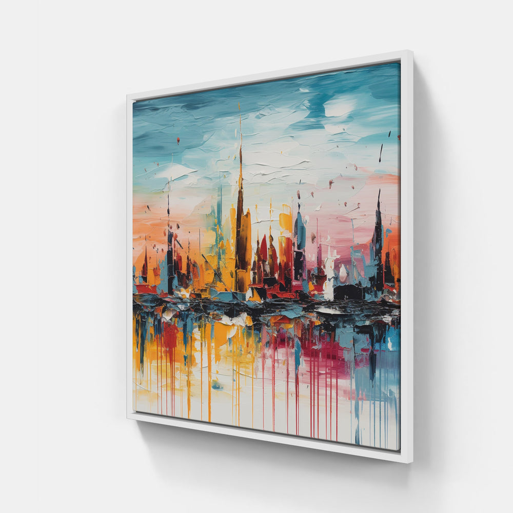 Energetic Skyline Glow-Canvas-artwall-20x20 cm-White-Artwall