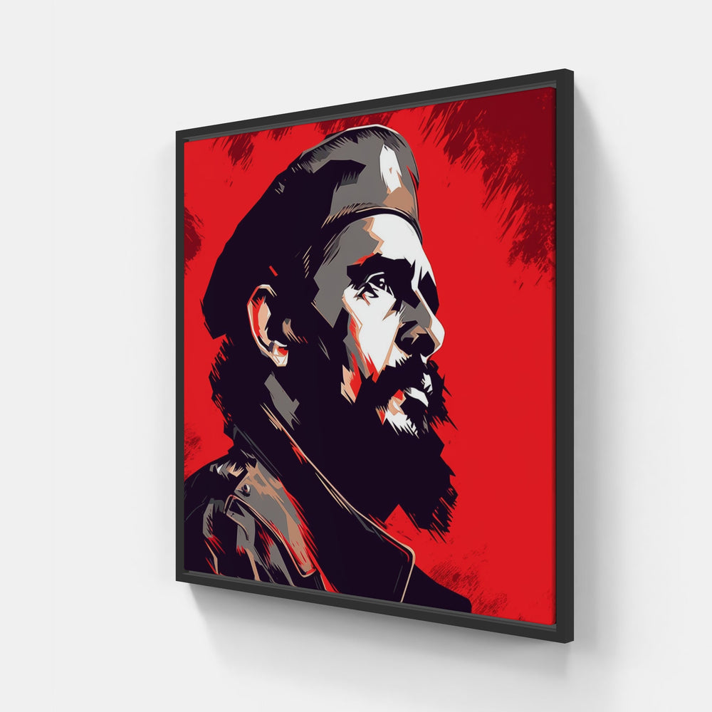 Fidel Castro Pop-Canvas-artwall-20x20 cm-Black-Artwall