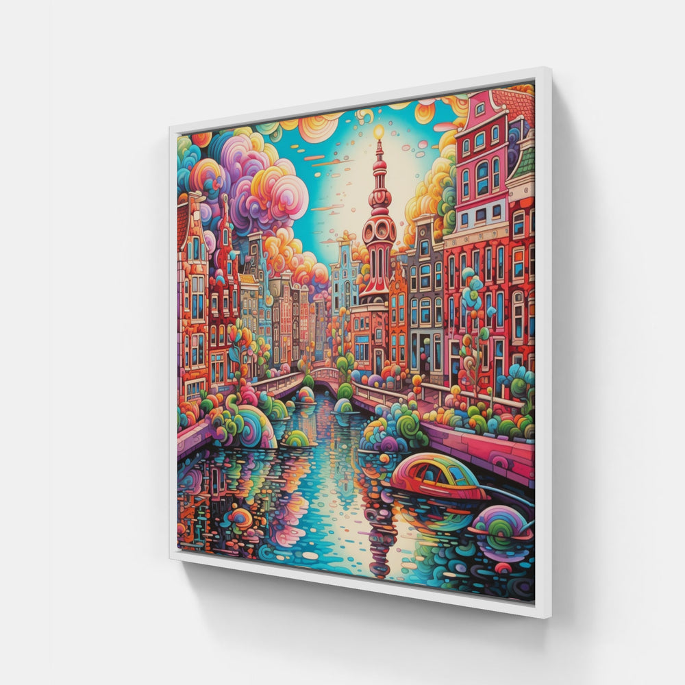 Amsterdam Melody-Canvas-artwall-20x20 cm-White-Artwall