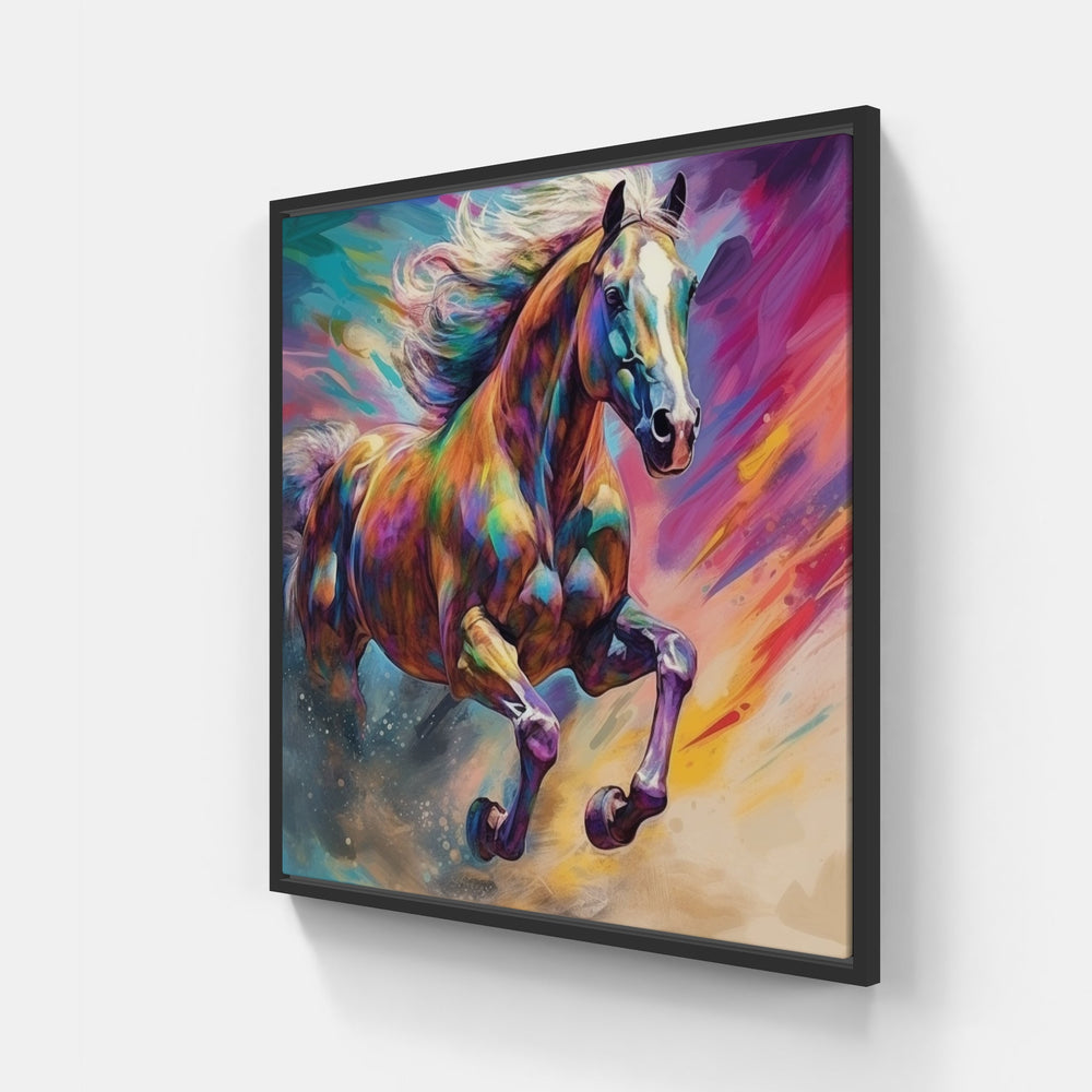 Wild Horse Adventure-Canvas-artwall-20x20 cm-Black-Artwall