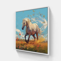 Elegant Horse Canter-Canvas-artwall-20x20 cm-White-Artwall
