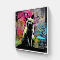 Cat purr bliss-Canvas-artwall-20x20 cm-White-Artwall