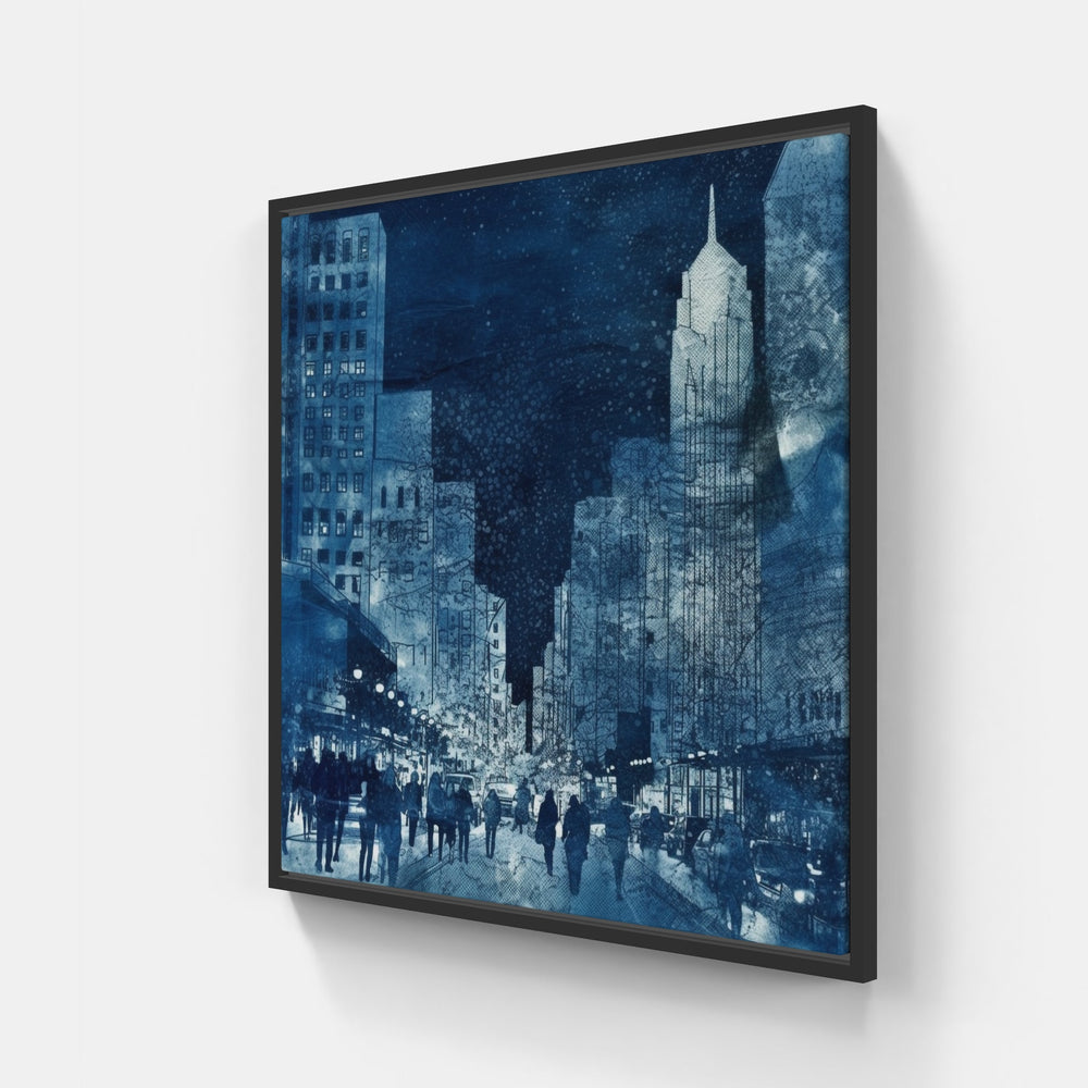 Cyanotype Marvels Unveiled-Canvas-artwall-20x20 cm-Black-Artwall