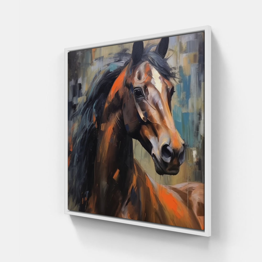 Strong Horse Trot-Canvas-artwall-20x20 cm-White-Artwall