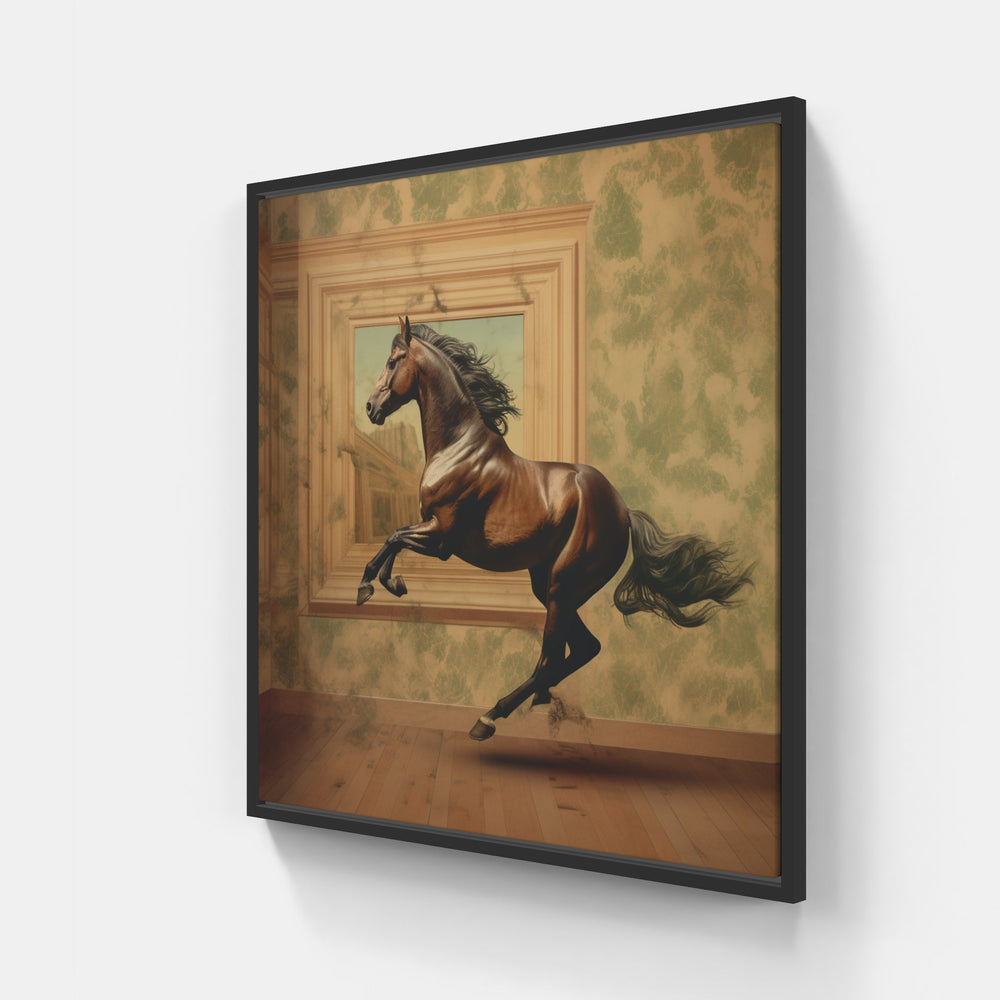 Playful Horse Foal-Canvas-artwall-20x20 cm-Black-Artwall
