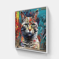 Cat is playing-Canvas-artwall-20x20 cm-White-Artwall