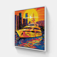 Maritime Majesty Serene Boat-Canvas-artwall-20x20 cm-White-Artwall