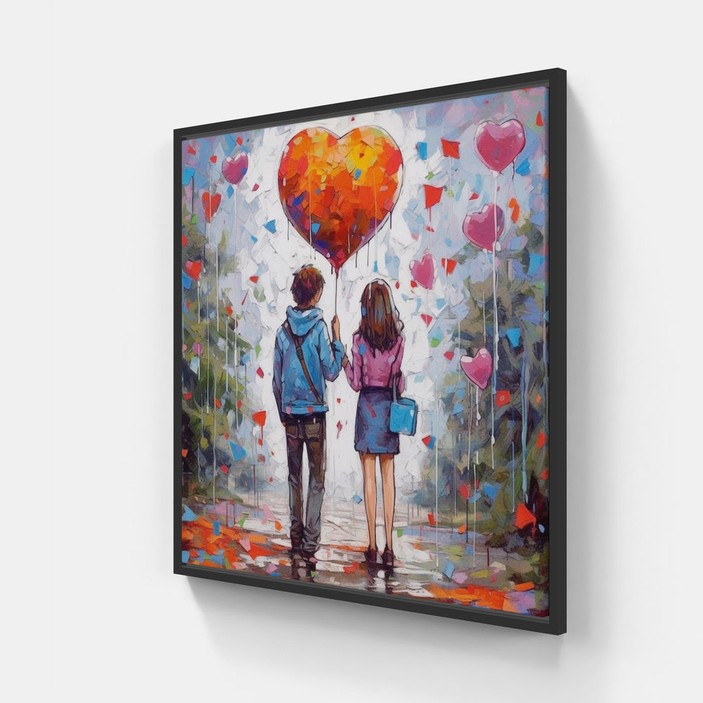 Blissful Heart Connection-Canvas-artwall-20x20 cm-Black-Artwall