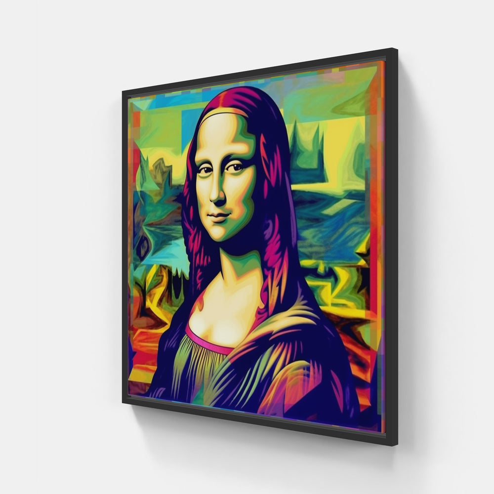 Davinci Mona-Canvas-artwall-20x20 cm-Black-Artwall