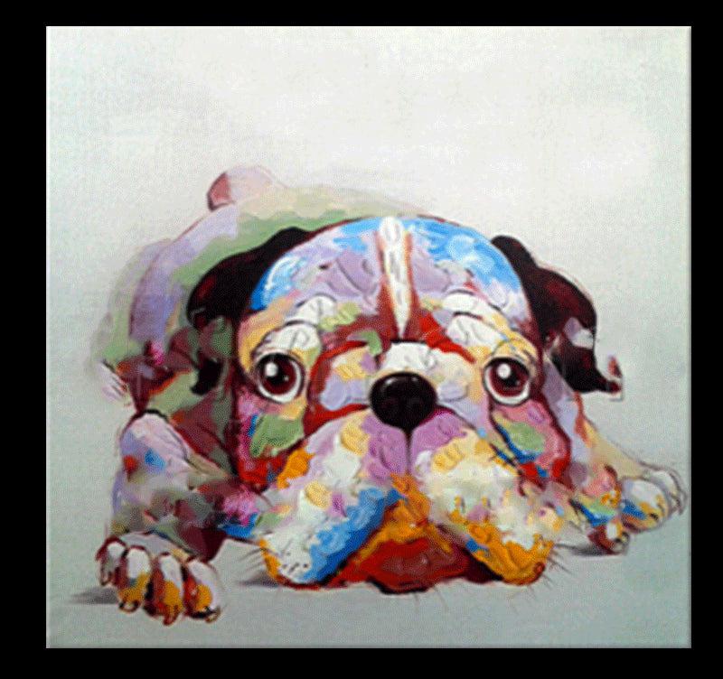 Colorful Dog Tableau Contemporain