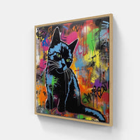 Cat meow purr cuddle-Canvas-artwall-20x20 cm-Wood-Artwall