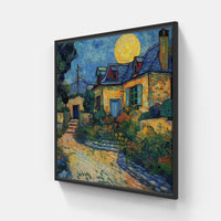 Enchanting Van Gogh Blossoms-Canvas-artwall-20x20 cm-Black-Artwall
