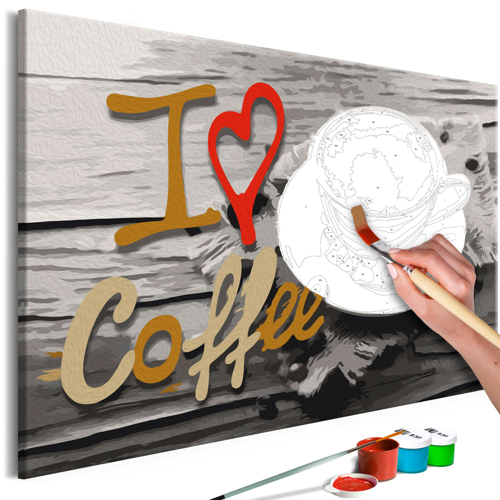 Tableau à peindre par soi-même - I Love Coffee