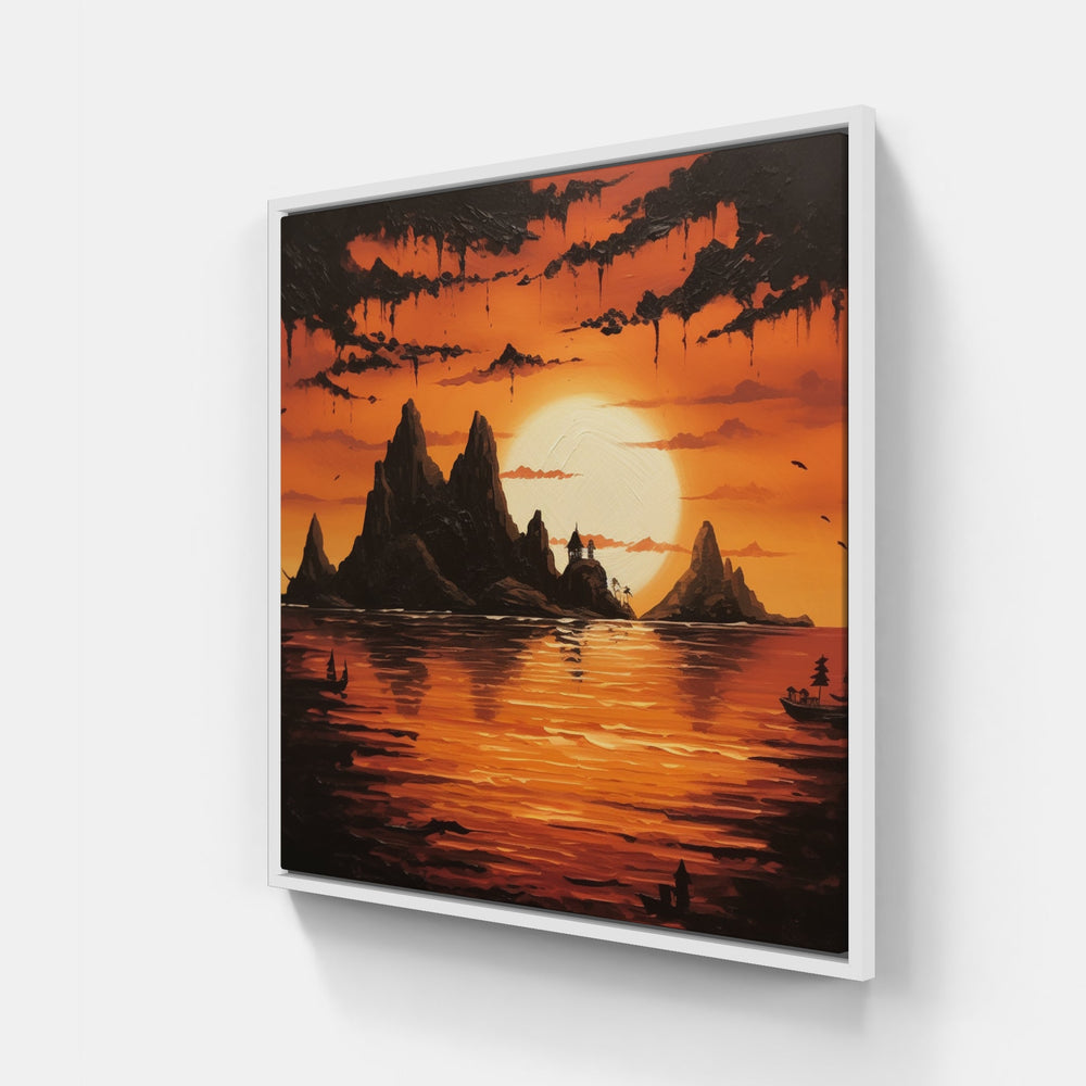 Golden Sunset Symphony-Canvas-artwall-20x20 cm-White-Artwall