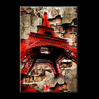 Red Eiffel Tower Decorative Art Print