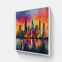 Expressive Urban Skyline-Canvas-artwall-20x20 cm-White-Artwall