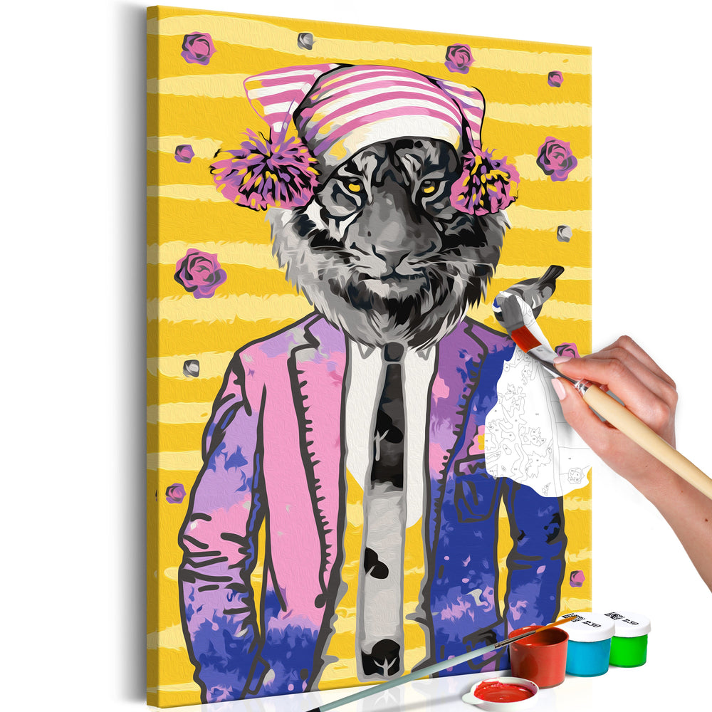 Tableau à peindre par soi-même - Tiger in Hat