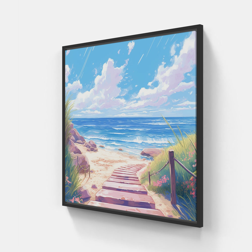 Hammocks Coastal Serenity-Canvas-artwall-20x20 cm-Black-Artwall