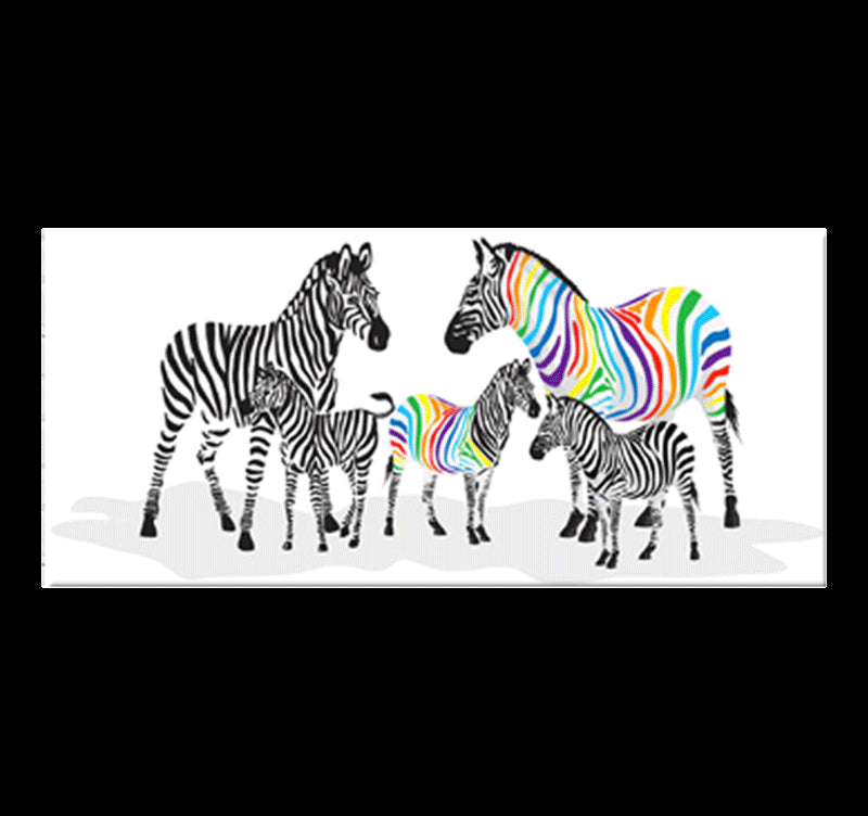Colorful Zebra Family animal art print