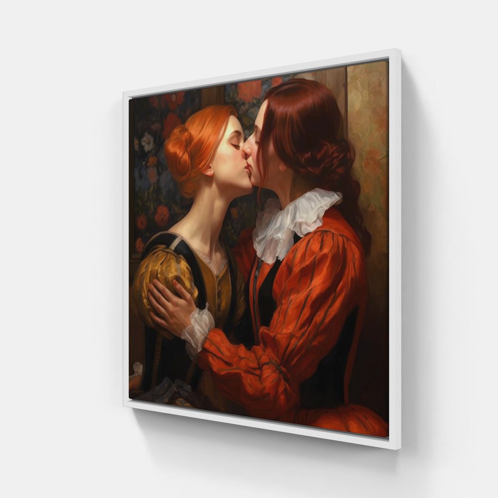 Passionate Kiss Devotion Harmony-Canvas-artwall-20x20 cm-White-Artwall