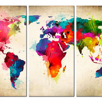 Sky world map canvas print