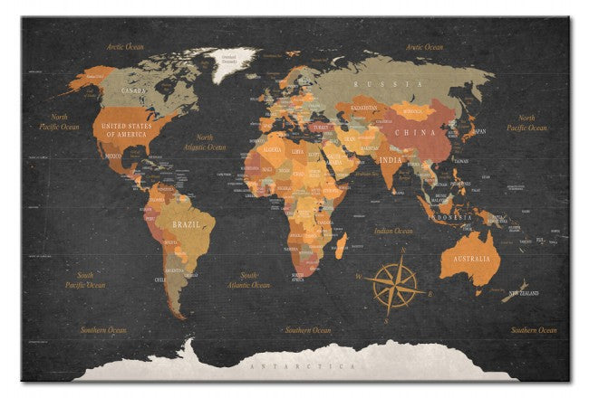 Tableau Carte du monde secret