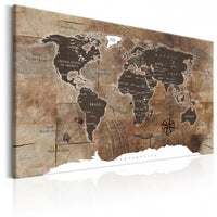 Wall Art wooden world map