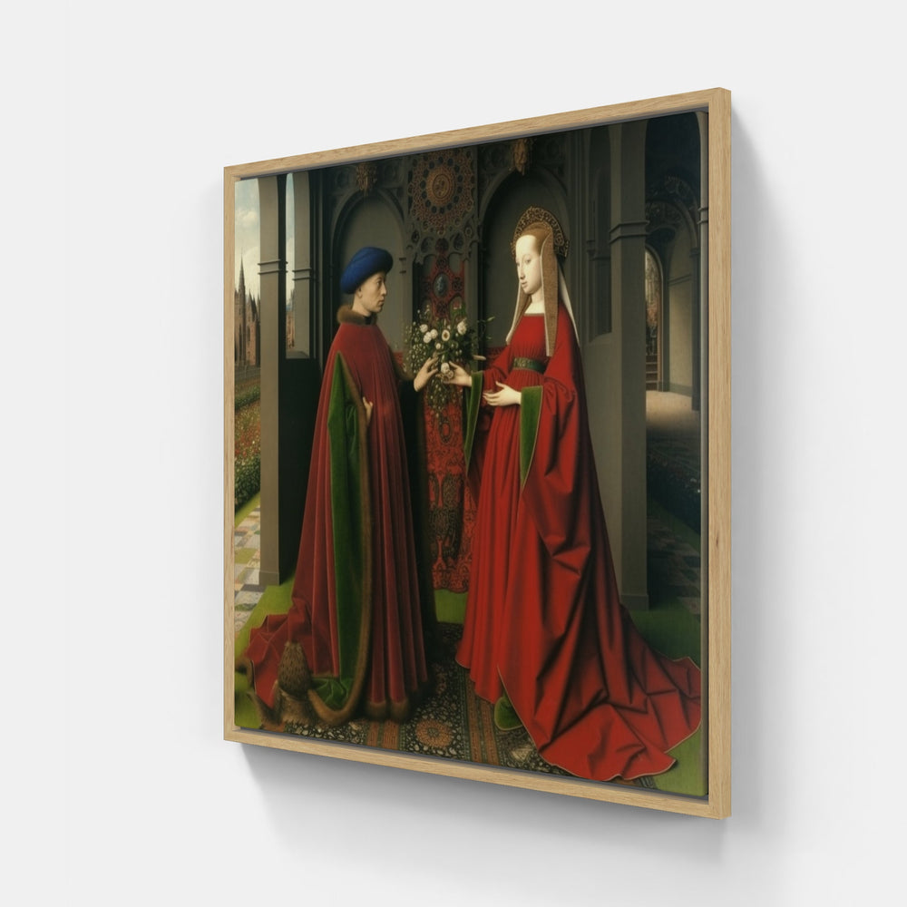 Van Eyck's Elegance-Canvas-artwall-20x20 cm-Wood-Artwall