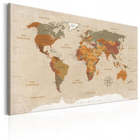 Classic map wall canvas